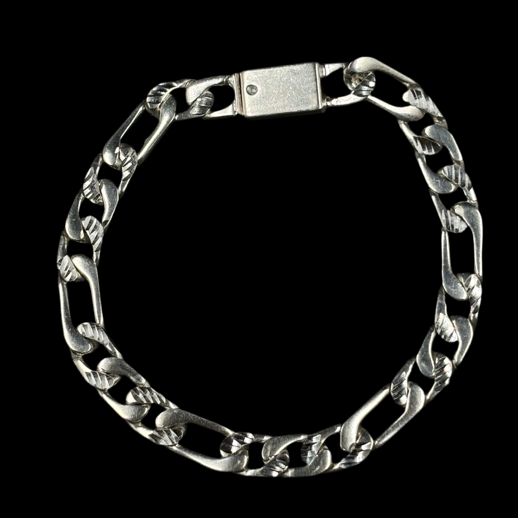 Pulso Fígaro 3x1 Adiamantado 8 mm (Plata .925)