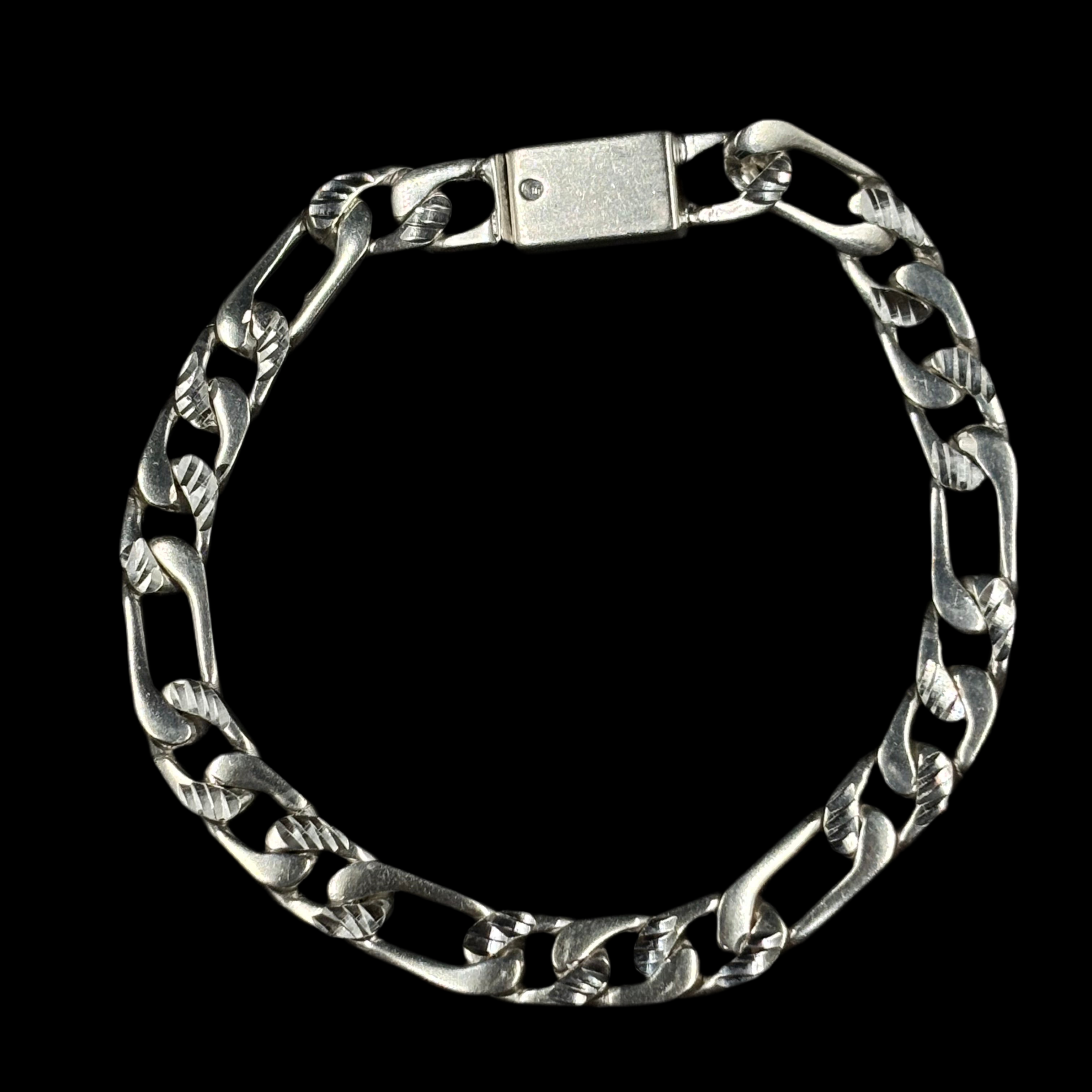Pulso Fígaro 3x1 Adiamantado 8 mm (Plata .925)