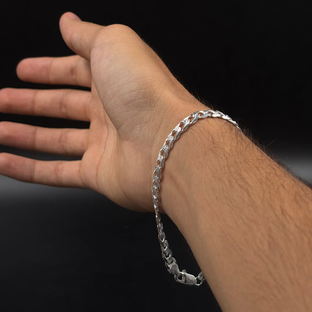 Pulso Barbado Adiamantado 6 mm (Plata .925)
